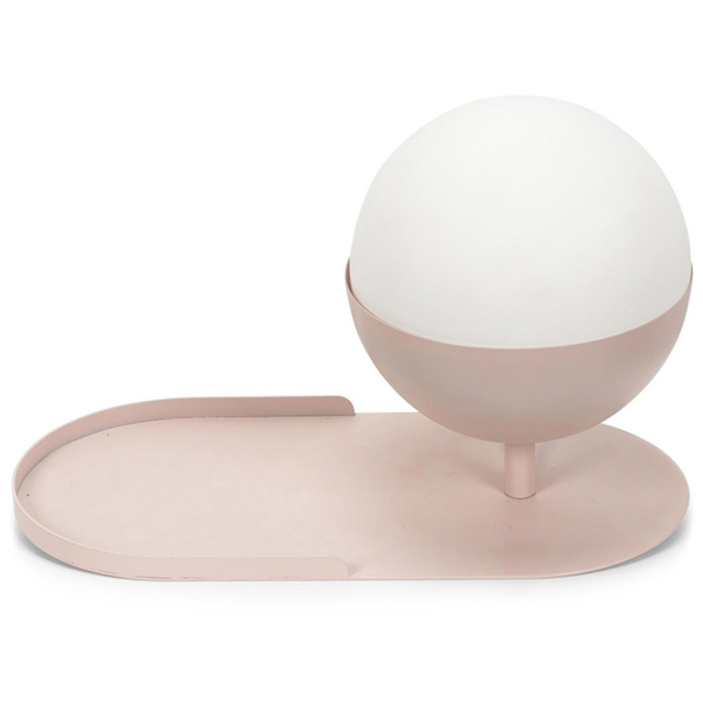 ValueLights Marlow Blush Pink Globe LED Shelf Lamp - image 1