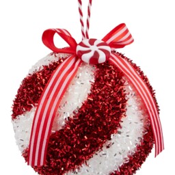 Candy Cane Lane Red Bauble with Bow 4 Pack - thumbnail 4