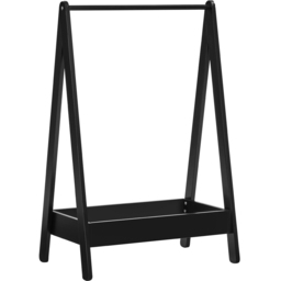 Junior Vida Black Pine Wood Kids Clothes Rack with Storage Shelf - thumbnail 2