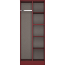 Crowndale Hong Kong 5 Shelf Matt Red and Black Tall Open Wardrobe Ready Assembled - thumbnail 3