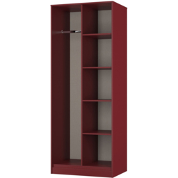 Crowndale Hong Kong 5 Shelf Matt Red and Black Tall Open Wardrobe Ready Assembled - thumbnail 2