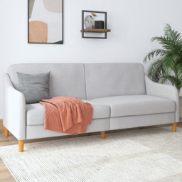 Dorel Jasper 3 Seater Light Grey Linen Sprung Sofa Bed