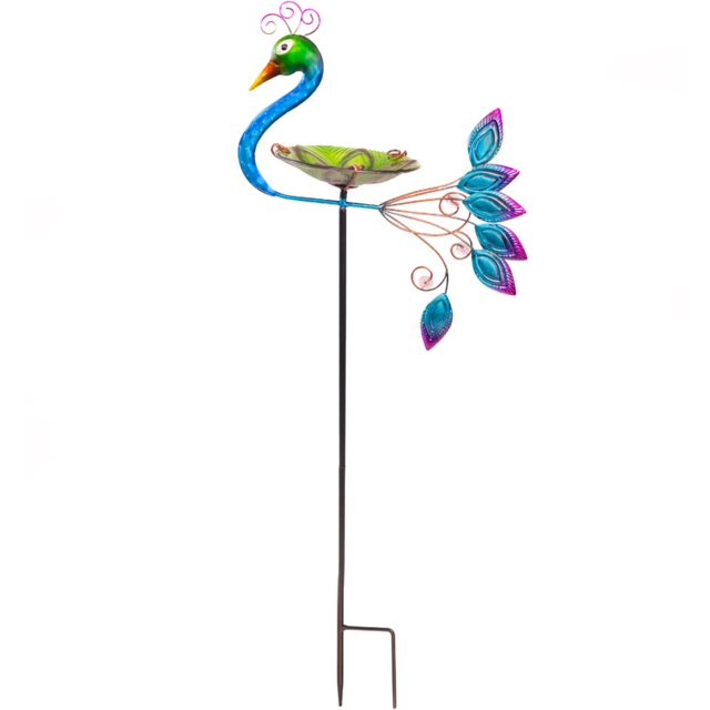 Marco Paul Peacock Glass Bird Bath - image 1