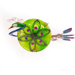 Marco Paul Peacock Glass Bird Bath - thumbnail 3