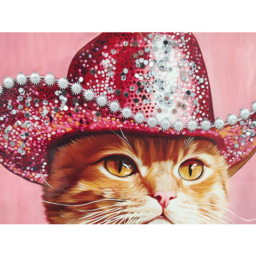 Cowboy Cat Framed Canvas Pink - thumbnail 4