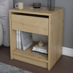 Decorotika Sheridan Single Drawer Sapphire Oak Floating Bedside Table - thumbnail 1