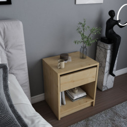 Decorotika Sheridan Single Drawer Sapphire Oak Floating Bedside Table - thumbnail 4