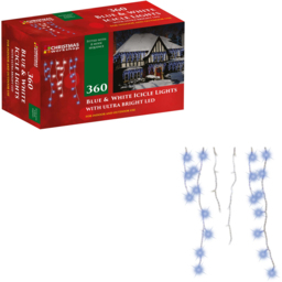 The Christmas Workshop 360 LED Icicle String Light Blue and White - thumbnail 4