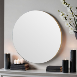 Yearn Simple Gold Round Wall Mirror 70cm - thumbnail 2