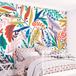 Origin Murals Patterned Leaves Multicolour Wall Mural