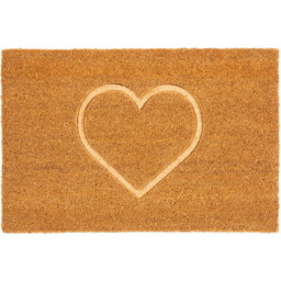 Eselle Astley Pressed Heart Embossed Natural Door Mat 40 x 60cm - thumbnail 1