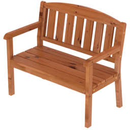 AMATA Ungurs 2 Seater Brown Wooden Garden Bench - thumbnail 2
