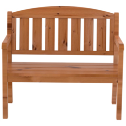 AMATA Ungurs 2 Seater Brown Wooden Garden Bench - thumbnail 3