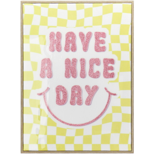 Groovy Checked Phrase Framed Art - Multicolour - image 1