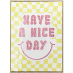 Groovy Checked Phrase Framed Art - Multicolour - thumbnail 1
