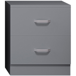 FWStyle Tunis 2 Drawer Matt Grey Bedside Table - thumbnail 2