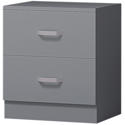 FWStyle Tunis 2 Drawer Matt Grey Bedside Table - thumbnail 3