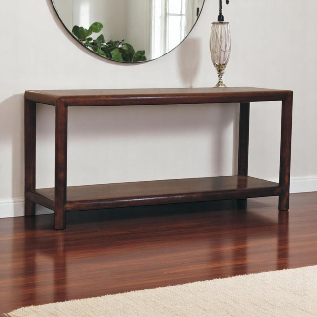 Artisan Furniture Regency Dark Brown Single Shelf Solid Wood Bench - image 1