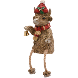 The Seasonal Gift Co. Highland Cow with Hanging Legs Christmas Figurine - thumbnail 2