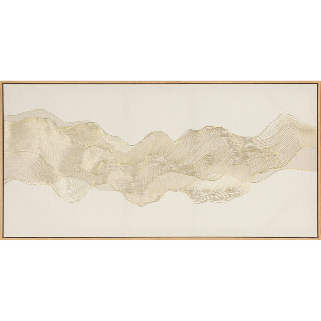 Metallic Wave Gold Framed Art 100 x 50cm - image 1