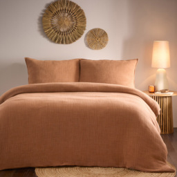 Yard Ribble Double Pecan Acid Washed Duvet Cover Set