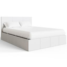 GFW White King Size Faux Leather End Lift Ottoman Bed with Memory Pocket Spring Mattress - thumbnail 3