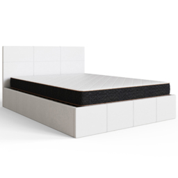 GFW White King Size Faux Leather End Lift Ottoman Bed with Memory Pocket Spring Mattress - thumbnail 4