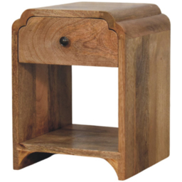 Artisan Furniture Newton Oak-ish Single Drawer Single Shelf Solid Wood Mini Nightstand - thumbnail 3