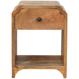 Artisan Furniture Newton Oak-ish Single Drawer Single Shelf Solid Wood Mini Nightstand - thumbnail 2