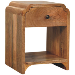 Artisan Furniture Newton Oak-ish Single Drawer Single Shelf Solid Wood Mini Nightstand - thumbnail 4