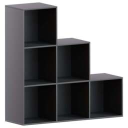 Vida Designs Durham 6 Black Cube Staircase Storage Unit - thumbnail 2