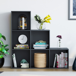 Vida Designs Durham 6 Black Cube Staircase Storage Unit - thumbnail 3