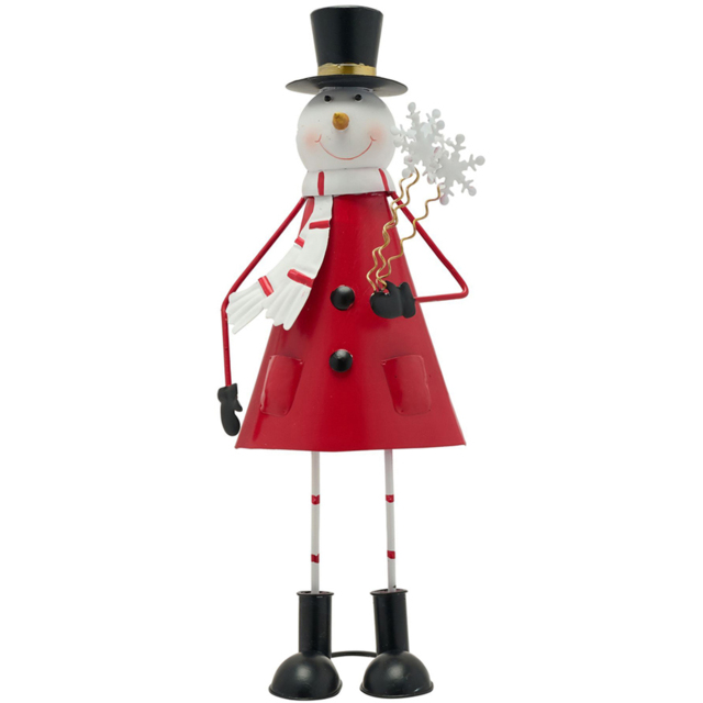 The Christmas Gift Co Metal Snowman Ornament 33cm - image 1
