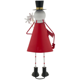 The Christmas Gift Co Metal Snowman Ornament 33cm - thumbnail 3