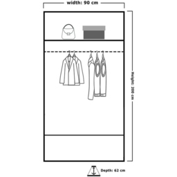 M N Furniture Modern Gala 2 Door Oak Mirrored Sliding Wardrobe 90cm - thumbnail 4