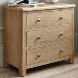 Julian Bowen Memphis 3 Drawer Limed Oak Chest of Drawers