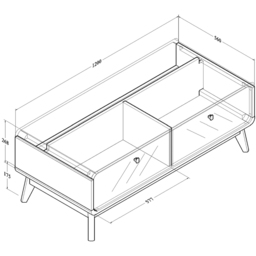 Kudl 2 Door Columbian Walnut Coffee Table - thumbnail 4