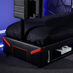 X Rocker Cerberus Twist Carbon Red Single TV Gaming Bed - thumbnail 2