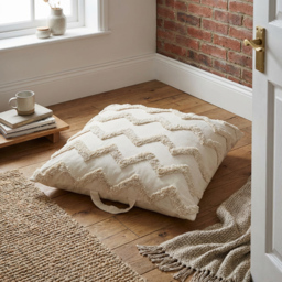 Kimana Natural Tufted Floor Cushion 80 x 90cm - thumbnail 4