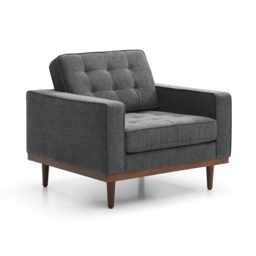 Raye Woven Chenille Armchair - Charcoal - thumbnail 2
