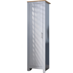 Home Source Camden Single Door Grey Slim Wardrobe Storage Unit - thumbnail 2