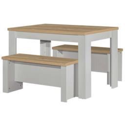 Highgate 4 Seater Dining Set Grey and Oak - thumbnail 2