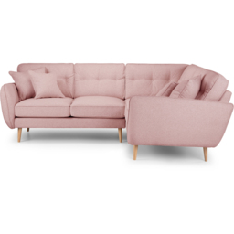 Opry Faro 4 Seater Button Back Soft Pink Corner Sofa - thumbnail 3