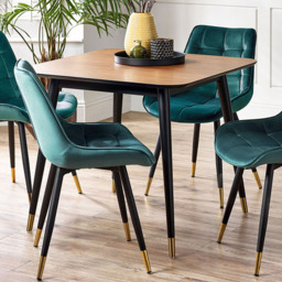 Julian Bowen Findlay 4 Seater Square Dining Table Walnut and Black
