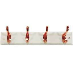 White and Rose Gold 4 Hook Coat Rail