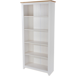 Capri 5 Shelf White Tall Bookcase - thumbnail 2