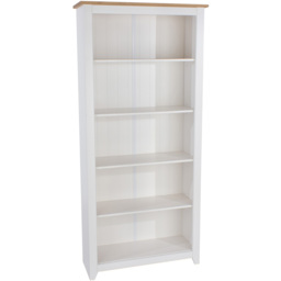 Capri 5 Shelf White Tall Bookcase - thumbnail 3