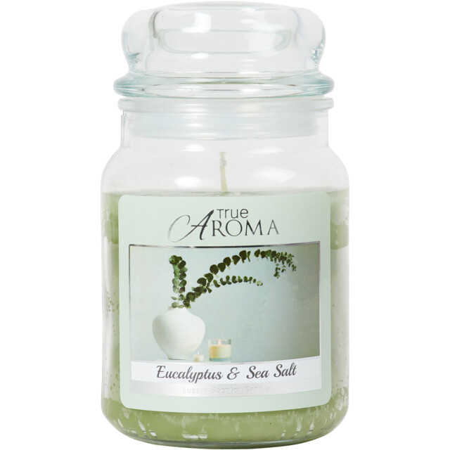 True Aroma Eucalyptus and Sea Salt Mason Jar Green Scented Candle - image 1