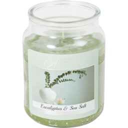 True Aroma Eucalyptus and Sea Salt Mason Jar Green Scented Candle - thumbnail 2