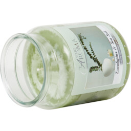 True Aroma Eucalyptus and Sea Salt Mason Jar Green Scented Candle - thumbnail 4